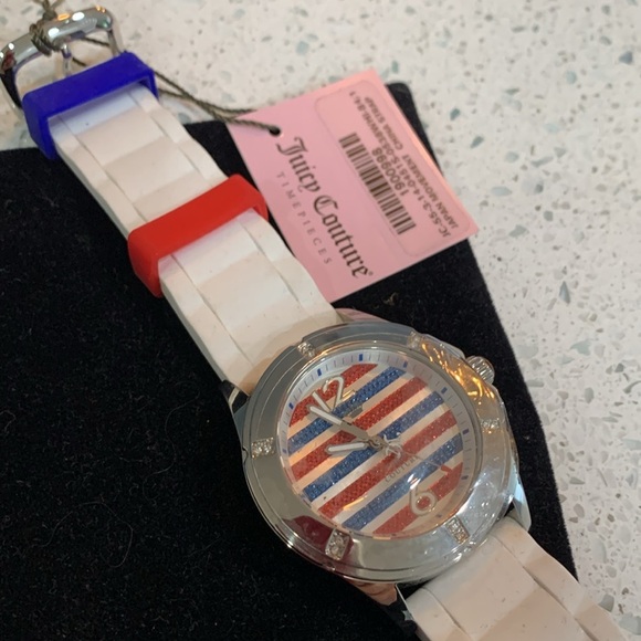 NWT Juicy Couture Rich Girl White Silicone Swarovski 1900998 $195 WatchGorgeous! - Picture 4 of 6